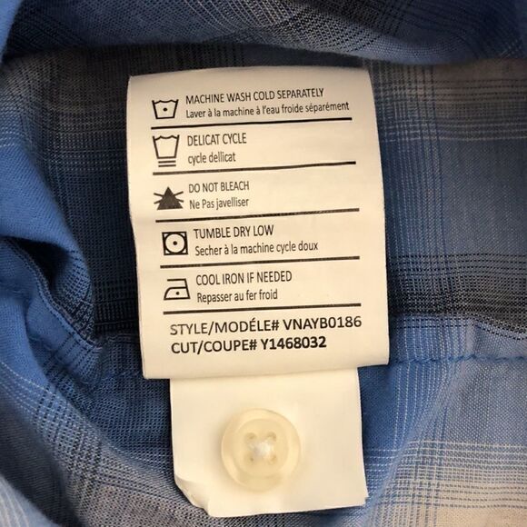 Vince Blue Check Button Down Top - M - Picture 8 of 8